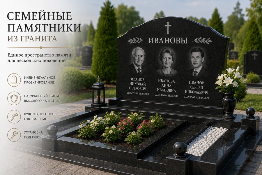 семейные памятники из гранита